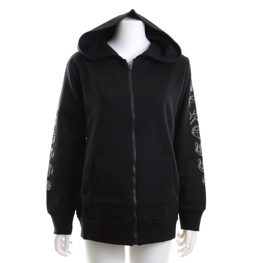 ロゴラインストーン スタッズZIPパーカー