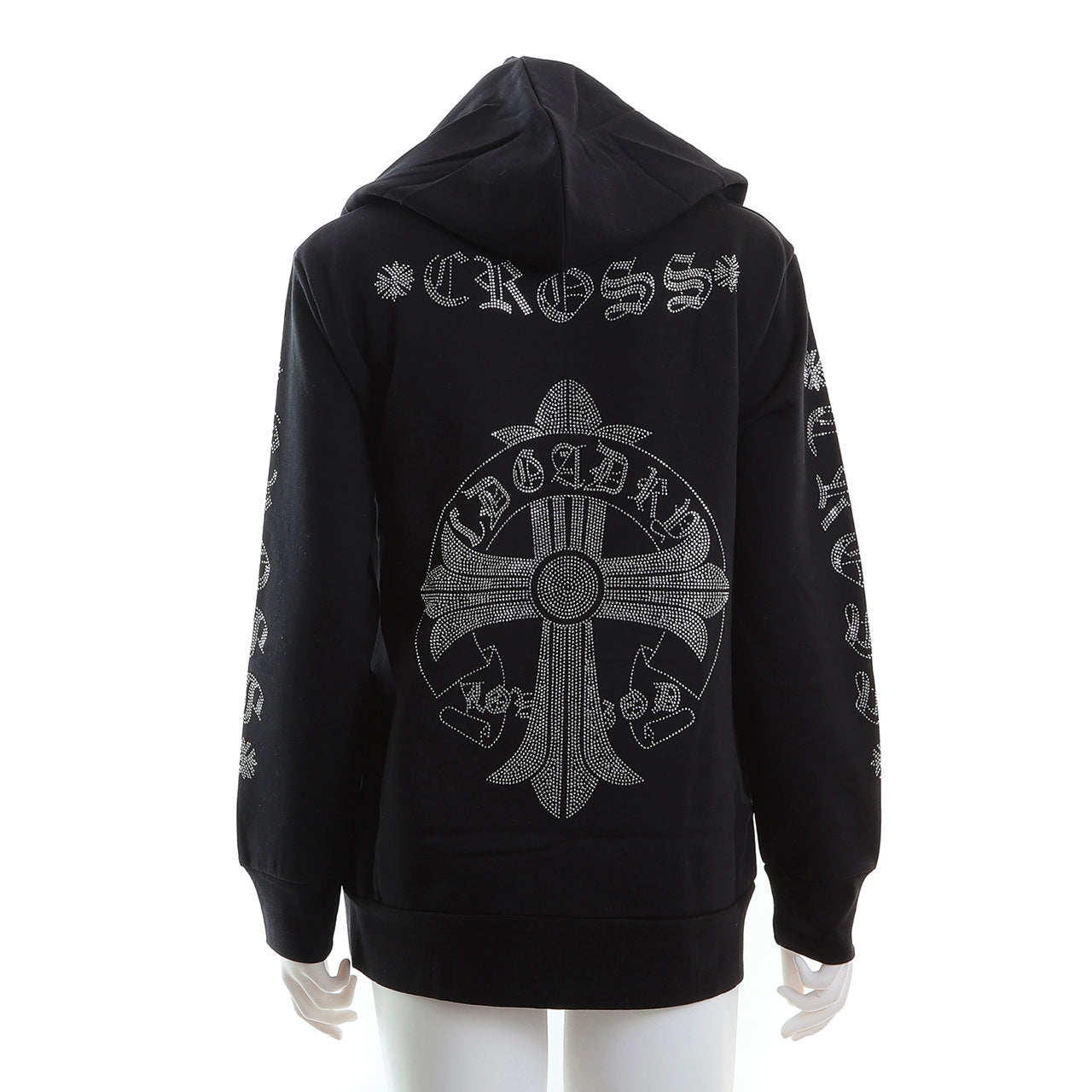 ロゴラインストーン スタッズZIPパーカー